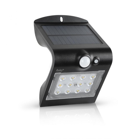 Aplique Led Solar Com Sensor 1.5W Preto ASLO Aplique Led Solar Com Sensor 1.5W Preto ASLO