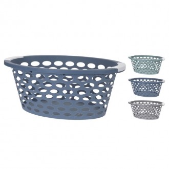 CESTO PL�STICO PARA ROUPA LIMPA 60X40X22 CM