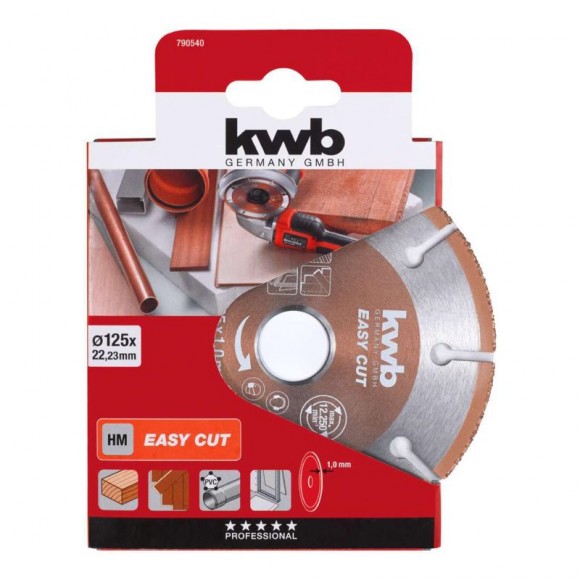 Disco Corte madeira, Metal e PVC 125X22,23X2,0 KWB Disco Corte madeira, Metal e PVC 125X22,23X2,0 KWB