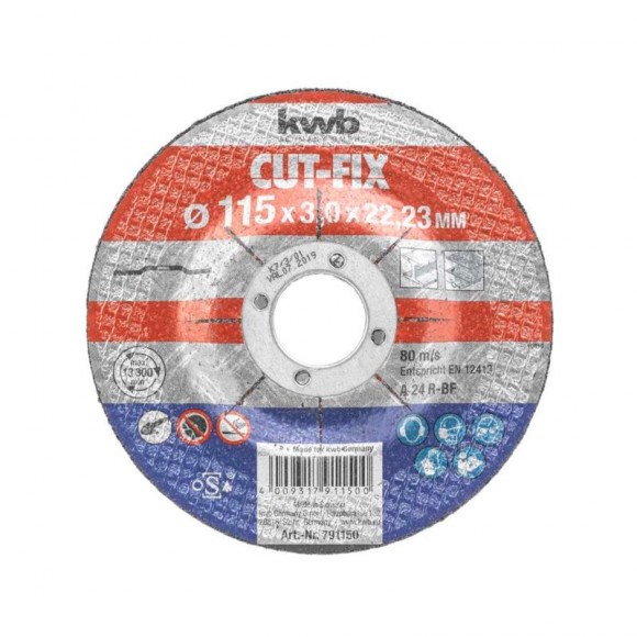 Disco corte CutFix metal 115X3X22 KWB Disco corte CutFix metal 115X3X22 KWB