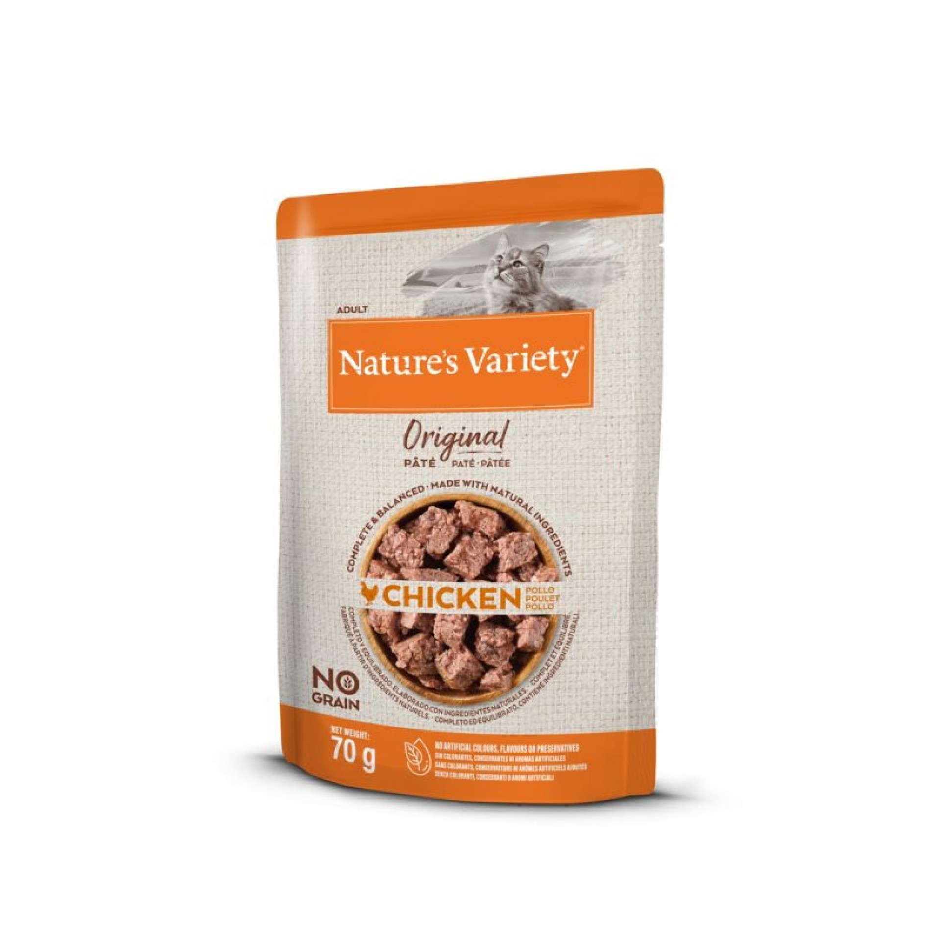 ALIMENTO HÚMIDO PARA GATO NGAIN FRANGO E PATO 70G