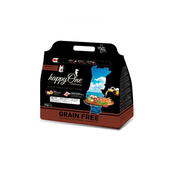 Alim Seco Cão Borrego 3 KG HAPPYONE MEDITERRANEUM Alim Seco Cão Borrego 3 KG HAPPYONE MEDITERRANEUM