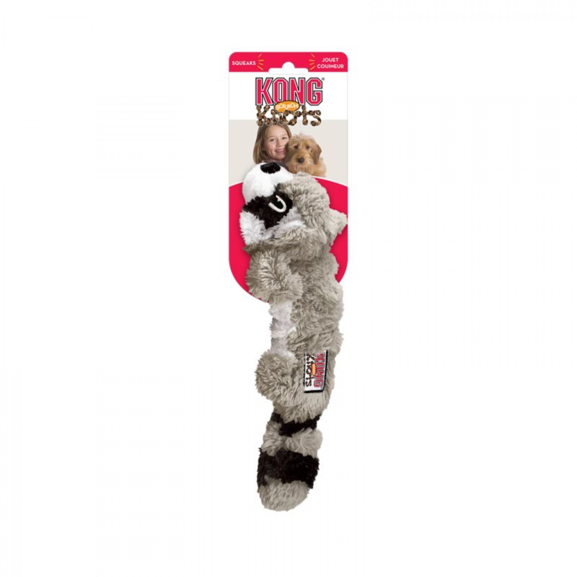 Brinquedo Para Cão Scrunch Guaxinim Nós S/M KONG