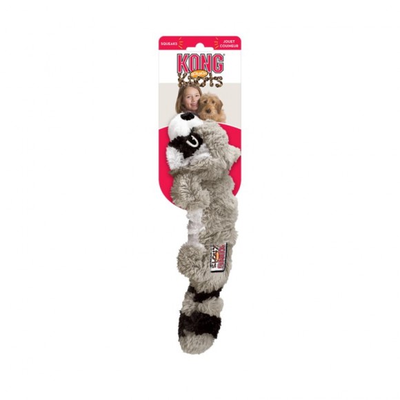 Brinquedo Para Cão Scrunch Guaxinim Nós S/M KONG Brinquedo Para Cão Scrunch Guaxinim Nós S/M KONG