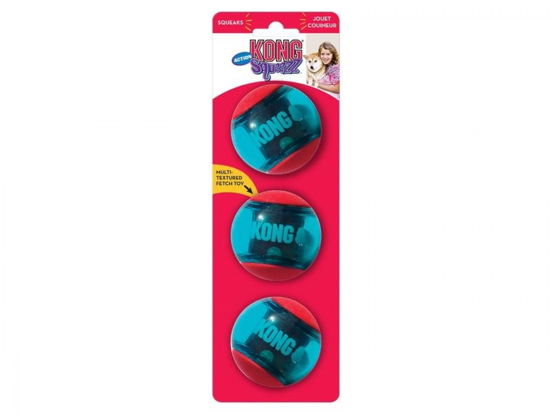 BRINQUEDO PARA CÃO BOLA VERMELHA SQUEEZZ ACTION M