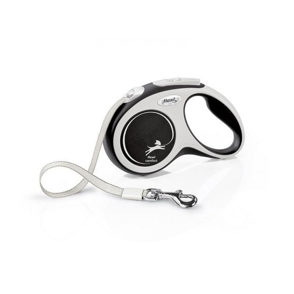 Trela Para Cão Extensível Comfort Preta 5M S FLEXI Trela Para Cão Extensível Comfort Preta 5M S FLEXI