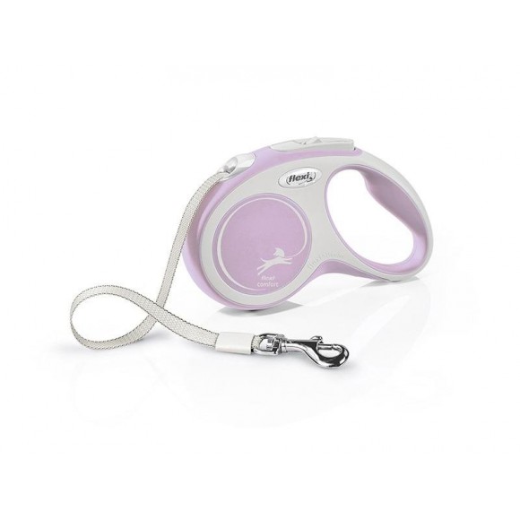 Trela Para Cão Extensível Comfort Rosa 5M S FLEXI Trela Para Cão Extensível Comfort Rosa 5M S FLEXI