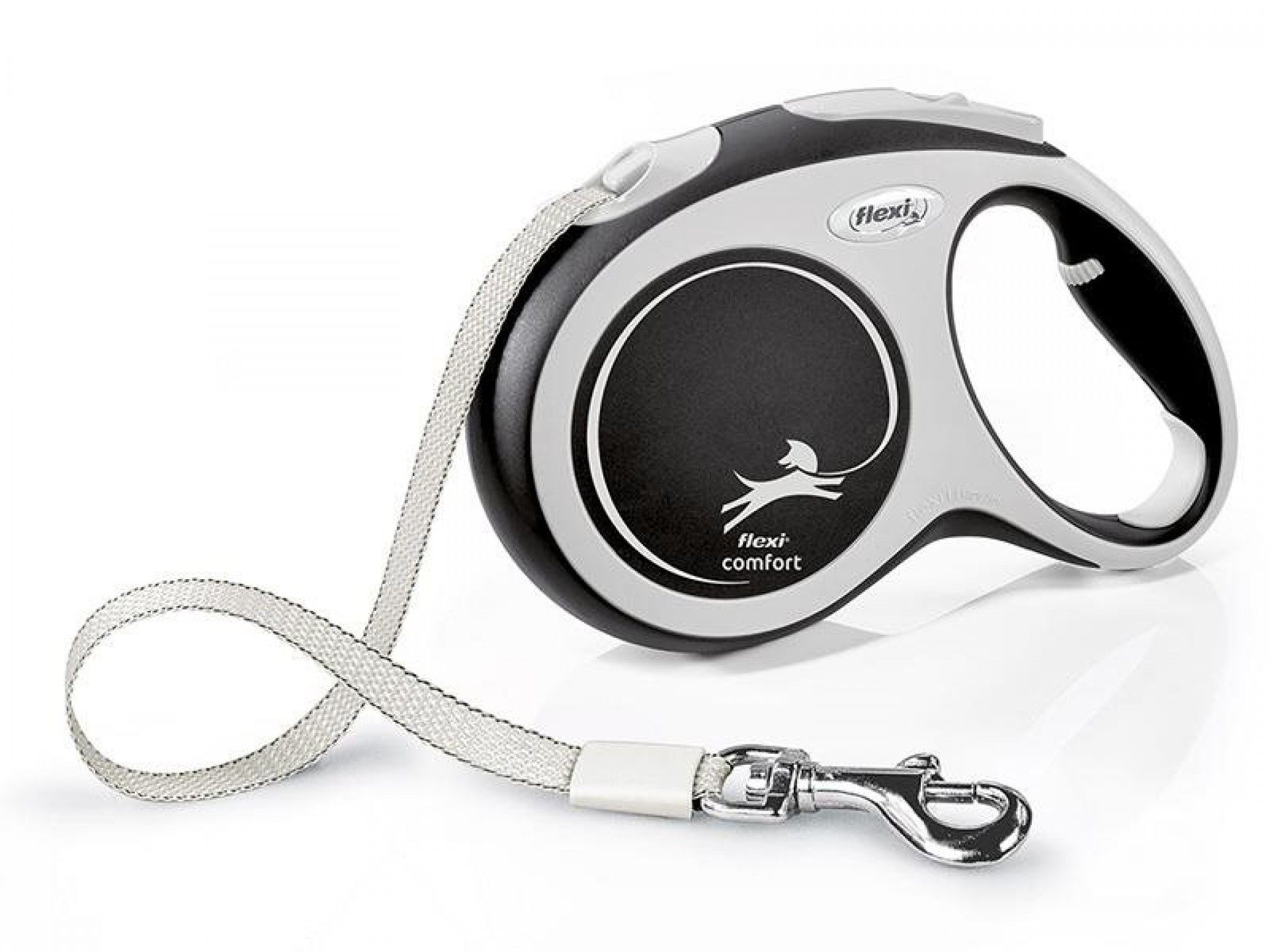 Trela Para Cão Extensível Comfort Preta 5M L FLEXI