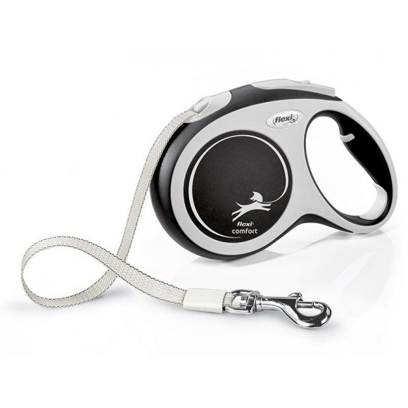 Trela Para Cão Extensível Comfort Preta 5M L FLEXI Trela Para Cão Extensível Comfort Preta 5M L FLEXI