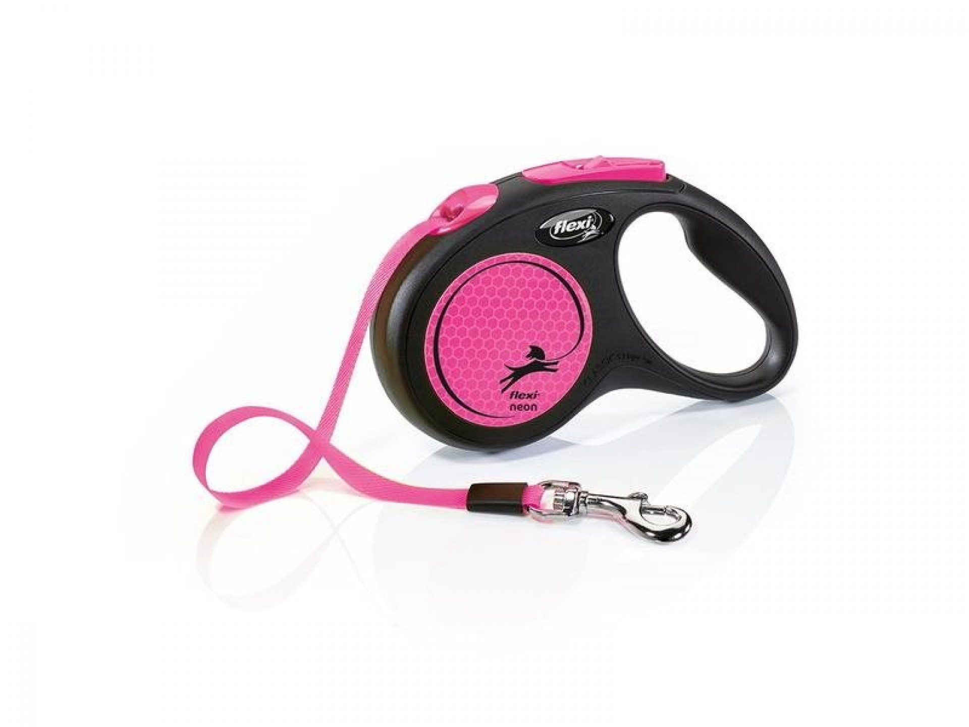 Trela Para Cão Extensível Neon Rosa 5M S FLEXI