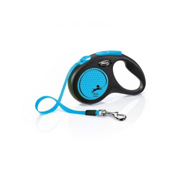 Trela Para Cão Extensível Neon Azul 5M S FLEXI Trela Para Cão Extensível Neon Azul 5M S FLEXI