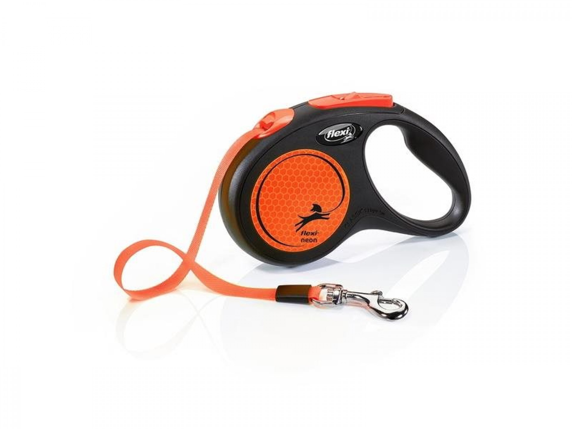 Trela Para Cão Extensível Neon Laranja 5M M FLEXI