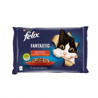 Alimento Húmid Gat Fantastic Gelatina 4X85 G FELIX Alimento Húmid Gat Fantastic Gelatina 4X85 G FELIX