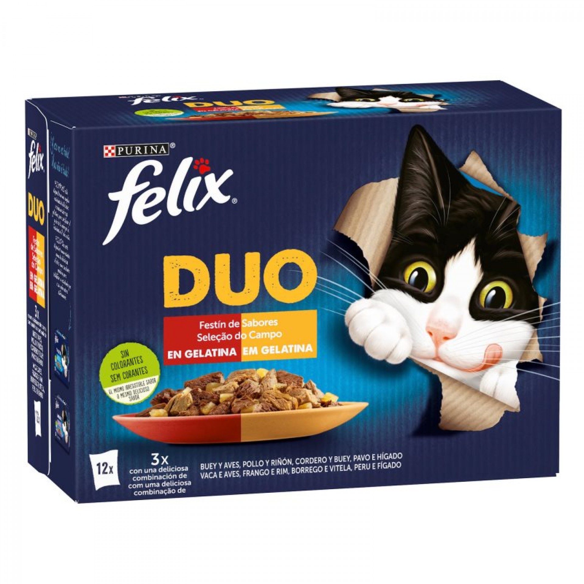 Alimento Húmid Gat Fantast Duo Delic 12X85 G FELIX