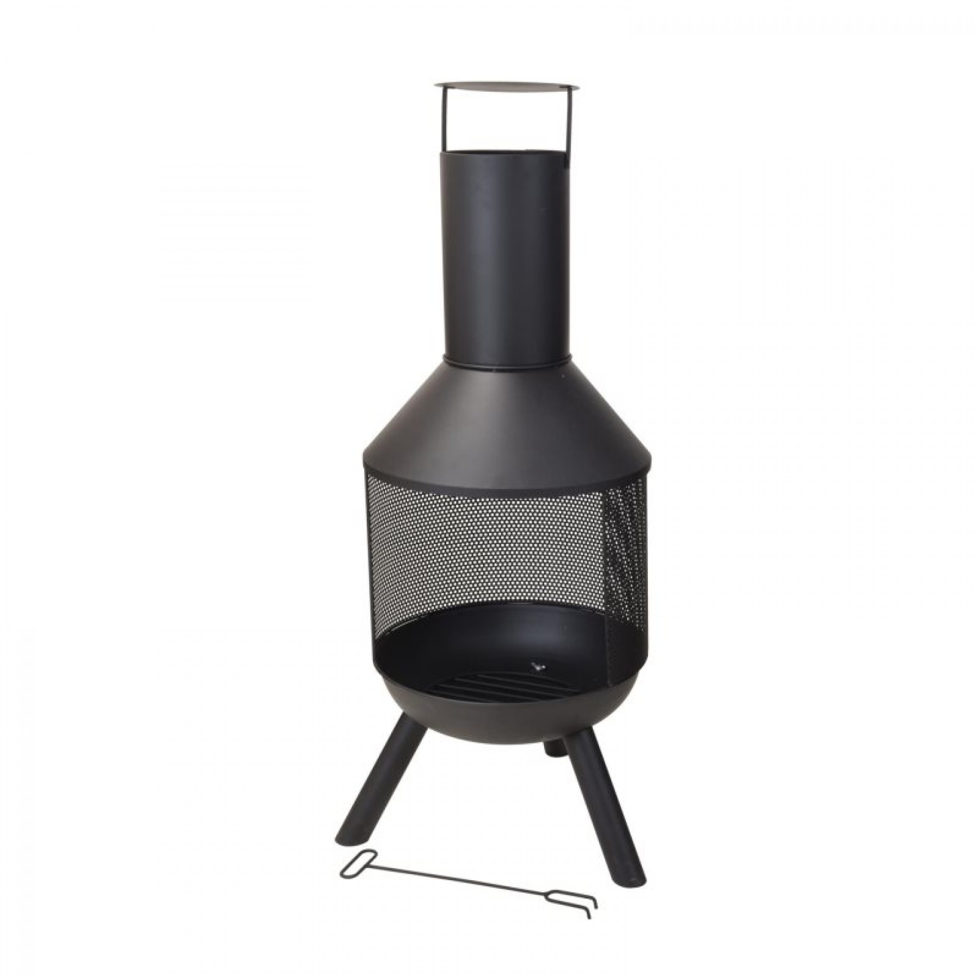 Braseiro Exterior preto 44,5X44,5X116cm
