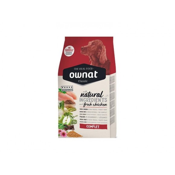 Alimento Seco Para Cão Complet 20 KG OWNAT Alimento Seco Para Cão Complet 20 KG OWNAT