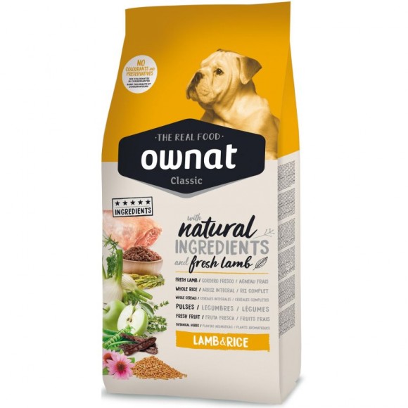 Aliment Seco Prara Cão Cordeiro E Arroz 4 KG OWNAT Aliment Seco Prara Cão Cordeiro E Arroz 4 KG OWNAT