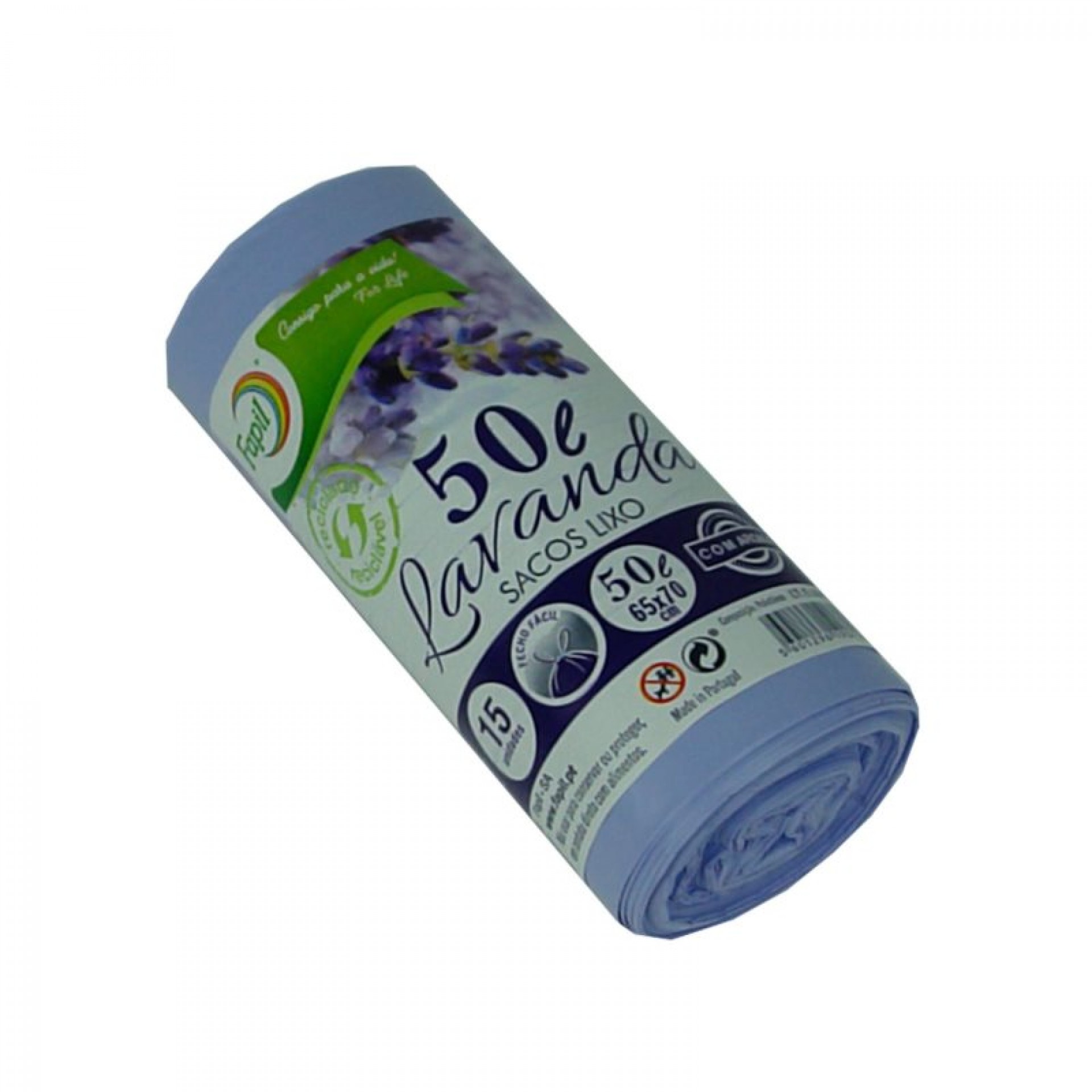 Saco Do Lixo Lavanda Fecho Fácil 50 L FAPIL