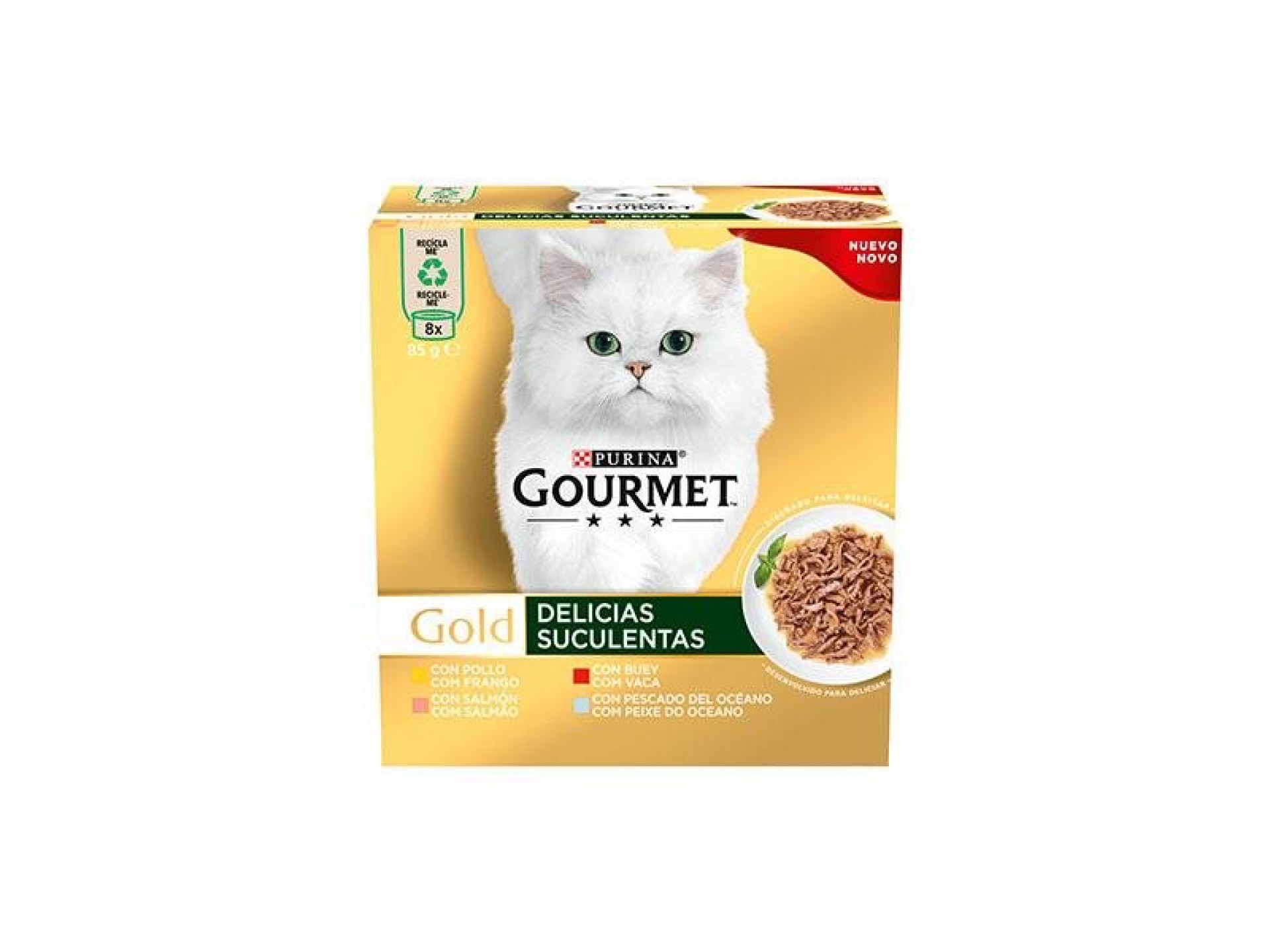 Al Húm Gato Delicias Sucul Mix 8X85 G GOURMET GOLD