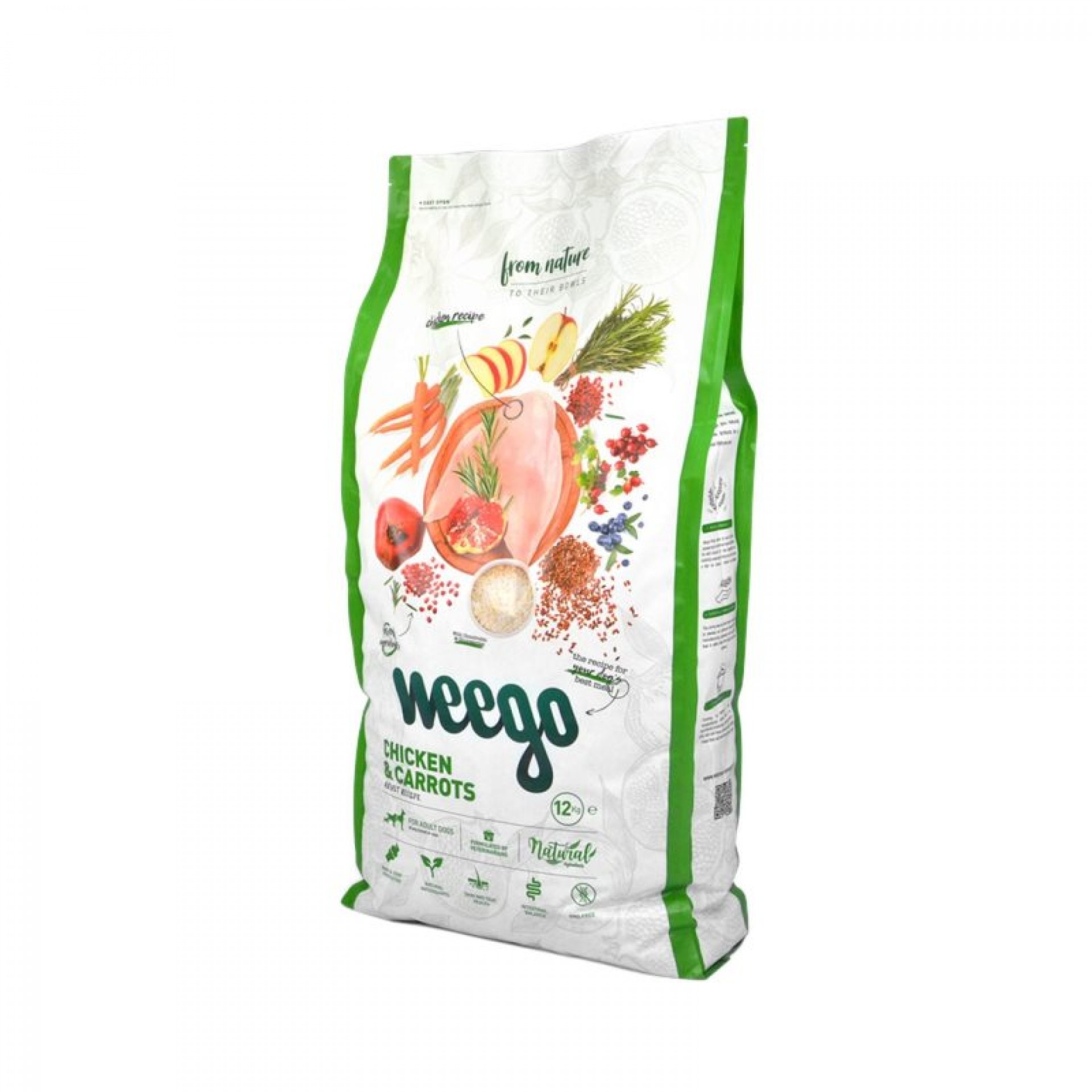 Alimento Seco Par Cão Frango E Cenoura 12 KG WEEGO