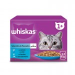 Alimento Húmido Para Gato 1+ Peixe 12X85 G WHISKAS Alimento Húmido Para Gato 1+ Peixe 12X85 G WHISKAS