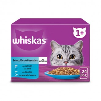 Alimento Húmido Gato Seleção Peixe 24X85 G WHISKAS Alimento Húmido Gato Seleção Peixe 24X85 G WHISKAS