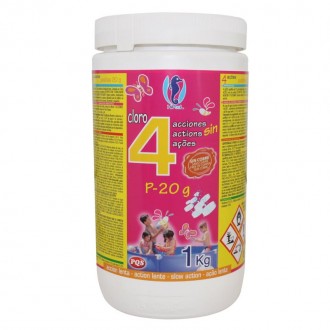 Cloro 4 Acoes P20 G 1 KG PQS Cloro 4 Acoes P20 G 1 KG PQS