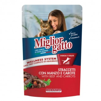 ALIMENTO H�MIDO PARA GATO TIRAS VACA/CENOURA 100 G