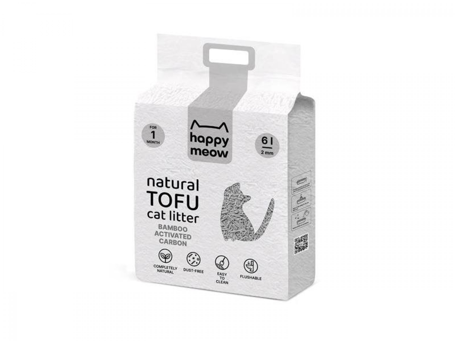 Areia De Tofu Para Gato Com Carvão Ativado 6L HAPPY MEOW