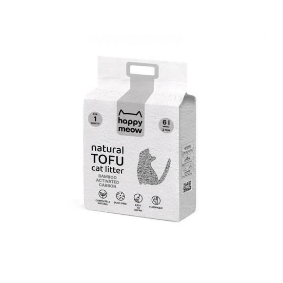 Areia De Tofu Para Gato Com Carv�o Ativado 6L HAPPY MEOW
