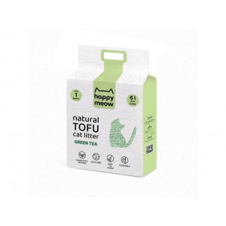 Areia De Tofu Para Gato Com Aroma Chá Verde 6L HAPPY MEOW Areia De Tofu Para Gato Com Aroma Chá Verde 6L HAPPY MEOW