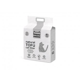 Areia De Tofu Para Gato Com Carvão Ativado 6L HAPPY MEOW Areia De Tofu Para Gato Com Carvão Ativado 6L HAPPY MEOW