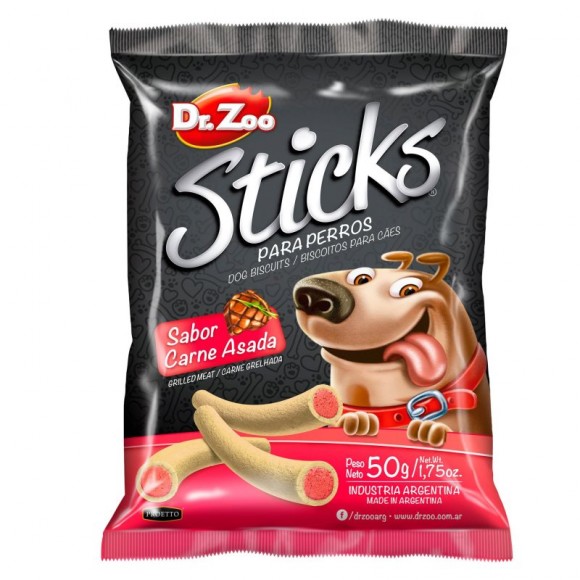 Snack Para C�o Sticks Carne Grelhada 50 G DR.ZOO