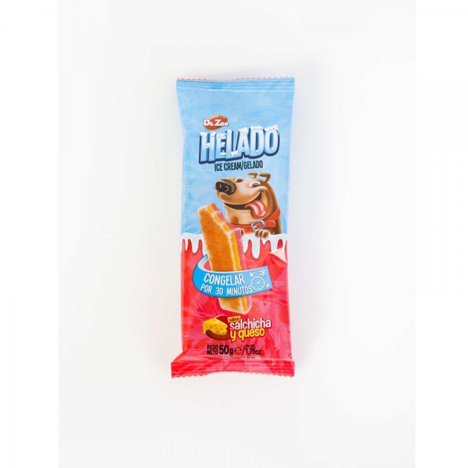 Snack Gelado Para Cão Salsicha Queijo 50 G DR.ZOO