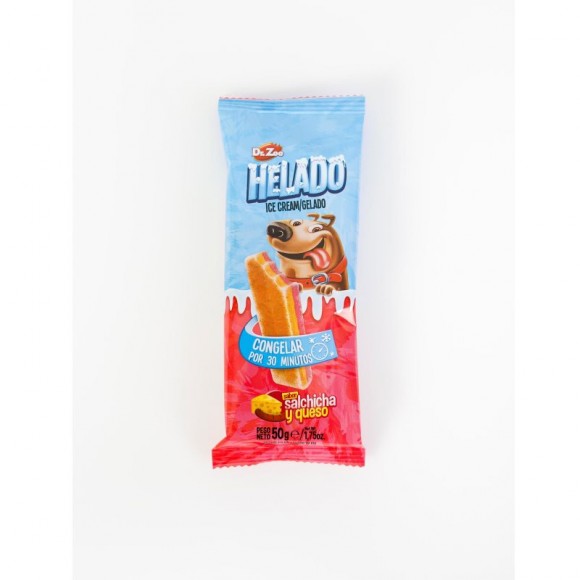 Snack Gelado Para Cão Salsicha Queijo 50 G DR.ZOO Snack Gelado Para Cão Salsicha Queijo 50 G DR.ZOO