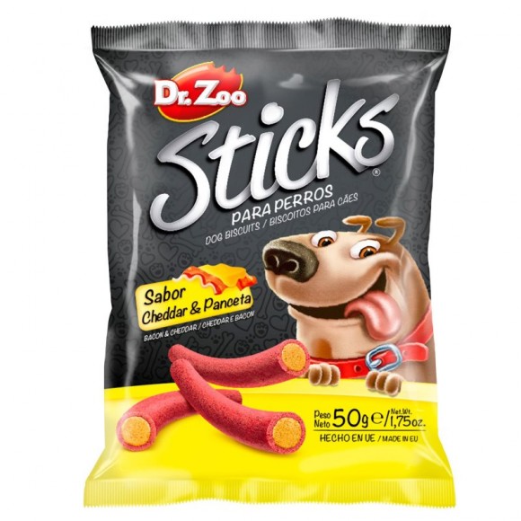Snack Para Cão Sticks Bacon Cheddar 50 G DR.ZOO Snack Para Cão Sticks Bacon Cheddar 50 G DR.ZOO