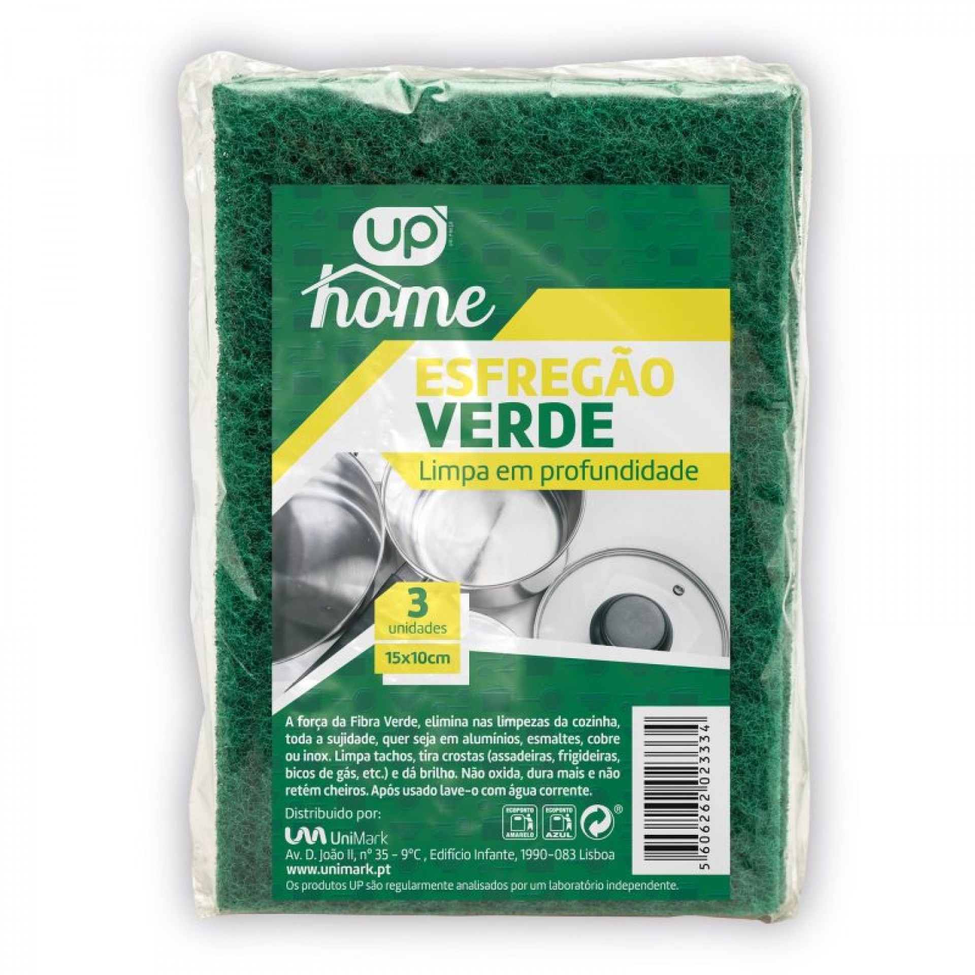 Esfregão Verde Pequeno Home 3 UN UP