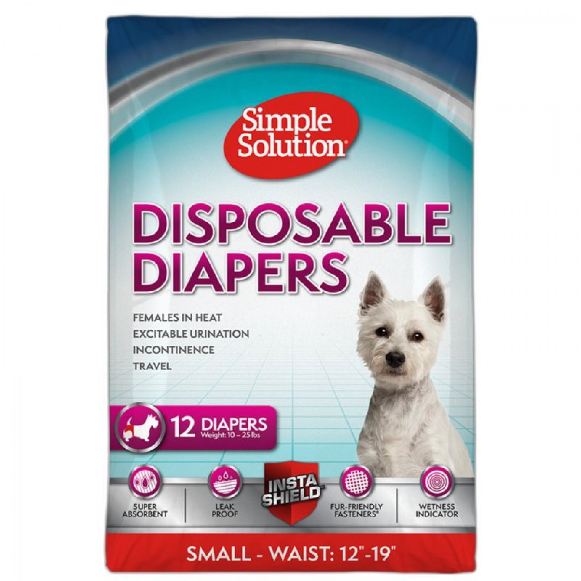 Fraldas Descartáveis P/Cão S 12 UN SIMPLE SOLUTION