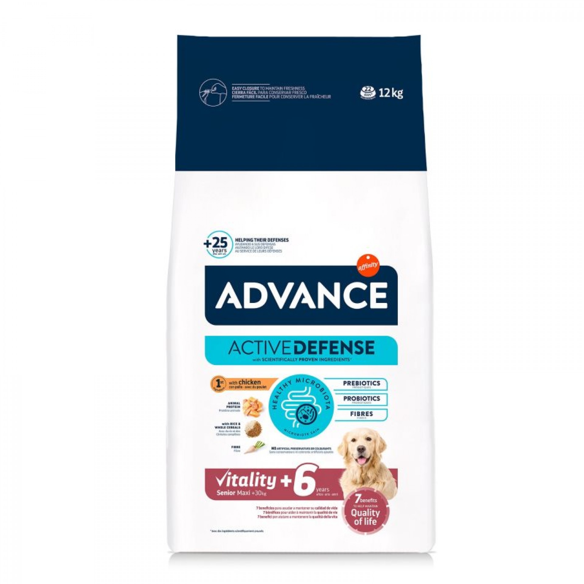 Alimento Seco Para Cão Sénior Frango 12 KG ADVANCE