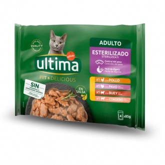 Alimento Húmid Gat Esterilizad Carne 4X85 G ULTIMA Alimento Húmid Gat Esterilizad Carne 4X85 G ULTIMA