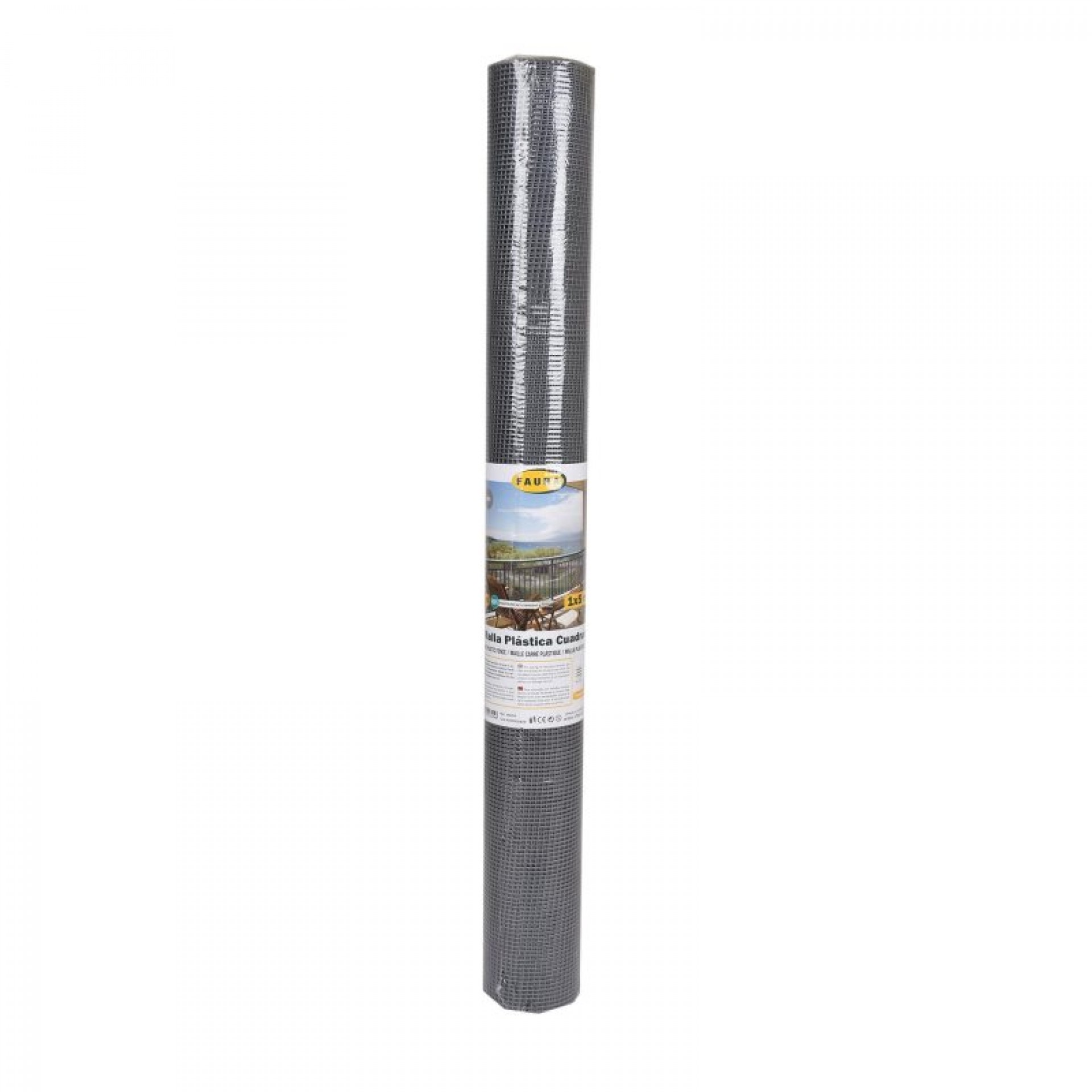 Rede Plastificada Quadrada 5 MM Cinza 1X5M