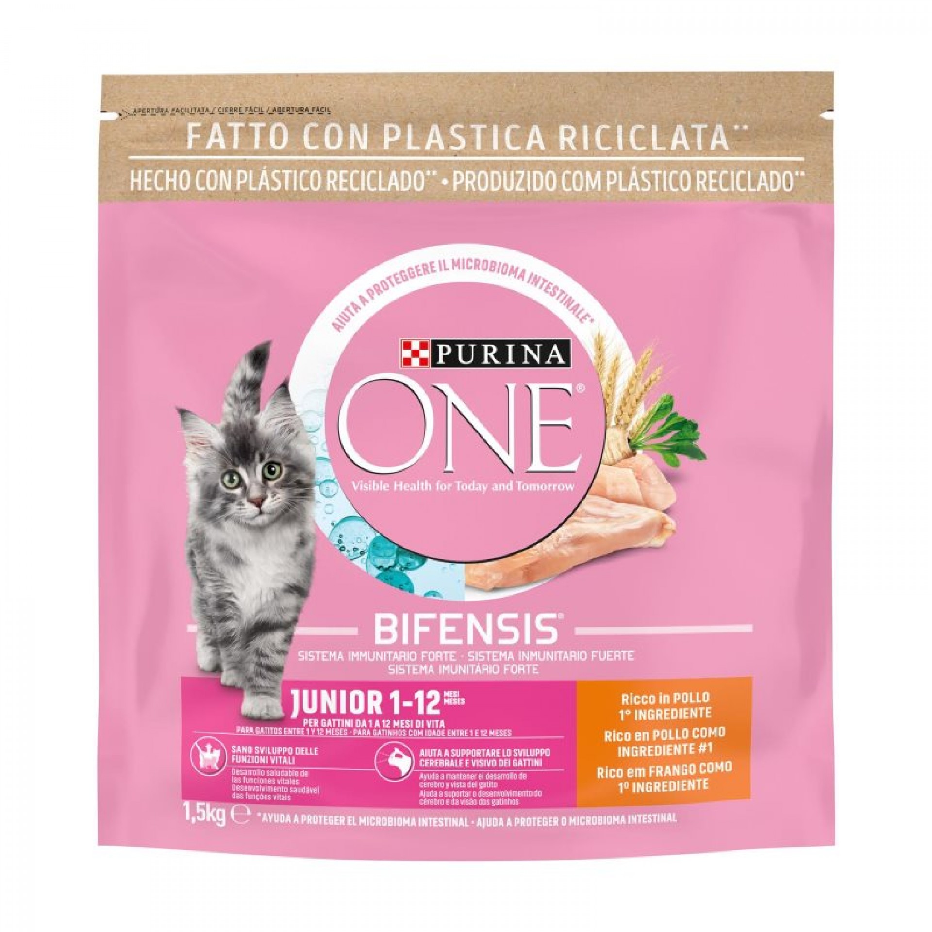 ALIMENTO SECO PARA GATO JÚNIOR FRANGO 1,5 KG