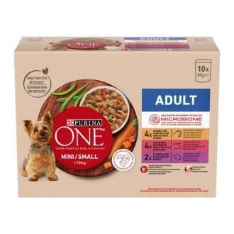 Alimento Húmido Cão Adulto Mini 10X85 G PURINA ONE Alimento Húmido Cão Adulto Mini 10X85 G PURINA ONE