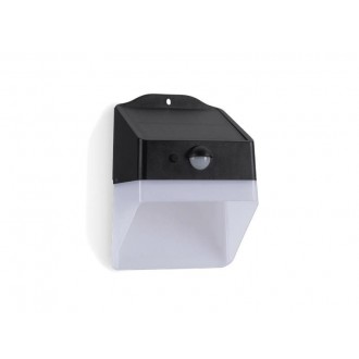 Aplique Solar 2W 220LM 6000K PRETO ASLO