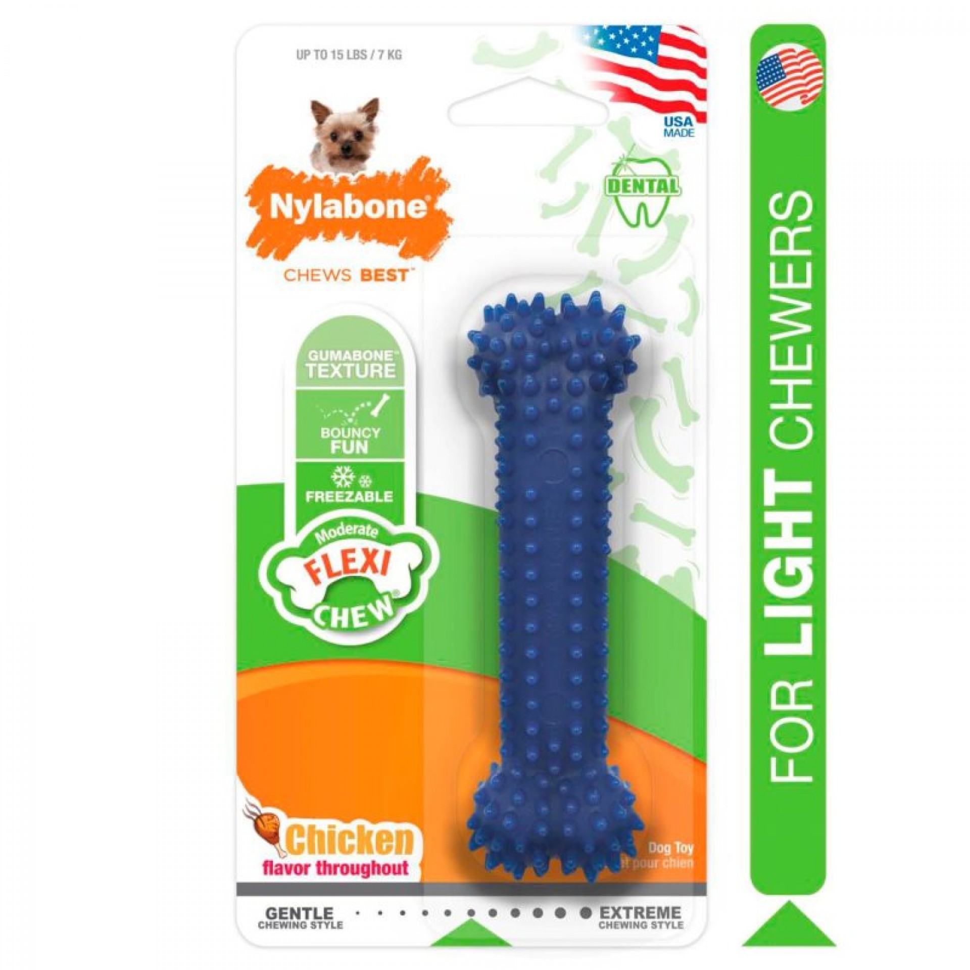 Osso Nylon Para Cão Adulto Roer Frango M NYLABONE