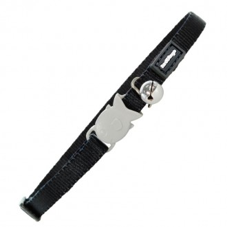 Coleira P/Gato De Nylon Preto 20-32 MM RED DINGO Coleira P/Gato De Nylon Preto 20-32 MM RED DINGO