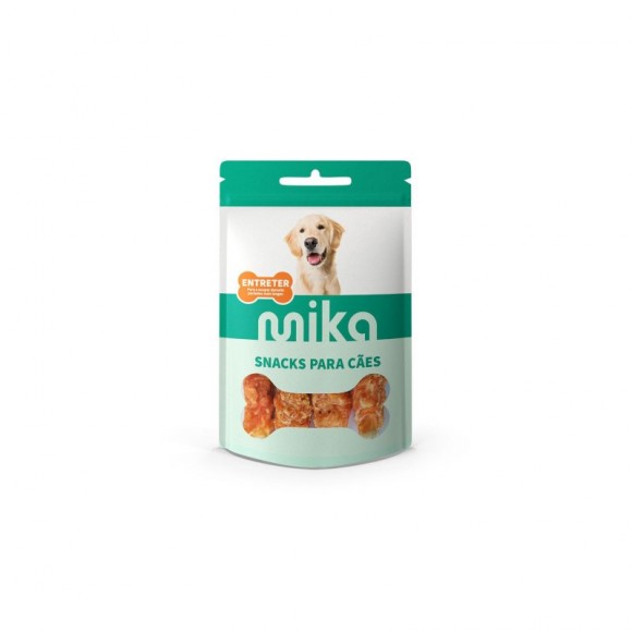 Snack Para Cão Osso Branco 200G MIKA Snack Para Cão Osso Branco 200G MIKA