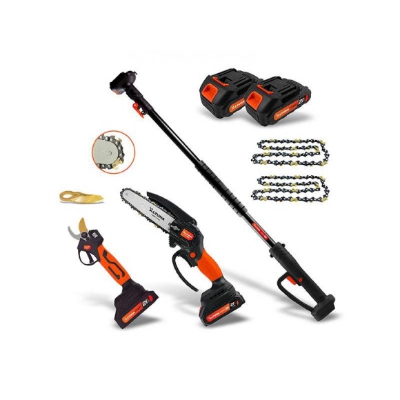 Kit Tesoura + Motoserra + Lanca A Bateria AFKIT ALTUNA Kit Tesoura + Motoserra + Lanca A Bateria AFKIT ALTUNA
