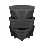 Vaso 3 Níveis C/Rodas Cinza ART PLAST Vaso 3 Níveis C/Rodas Cinza ART PLAST