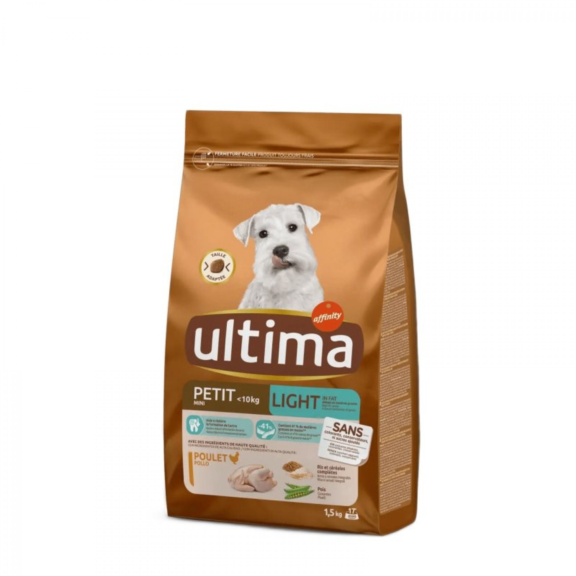 Alimento Seco Para Cão Light Frango 1,5 KG ULTIMA